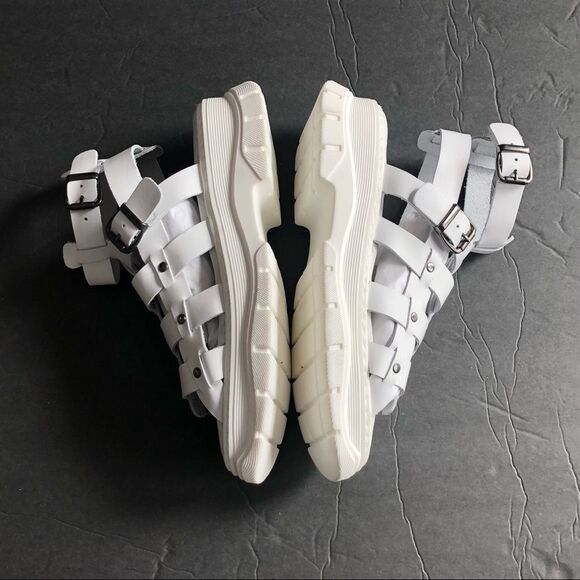 Free People Gia Gladiator Leather Chunky Platform Sandals White $198 37 38 39 41 - Picture 11 of 13